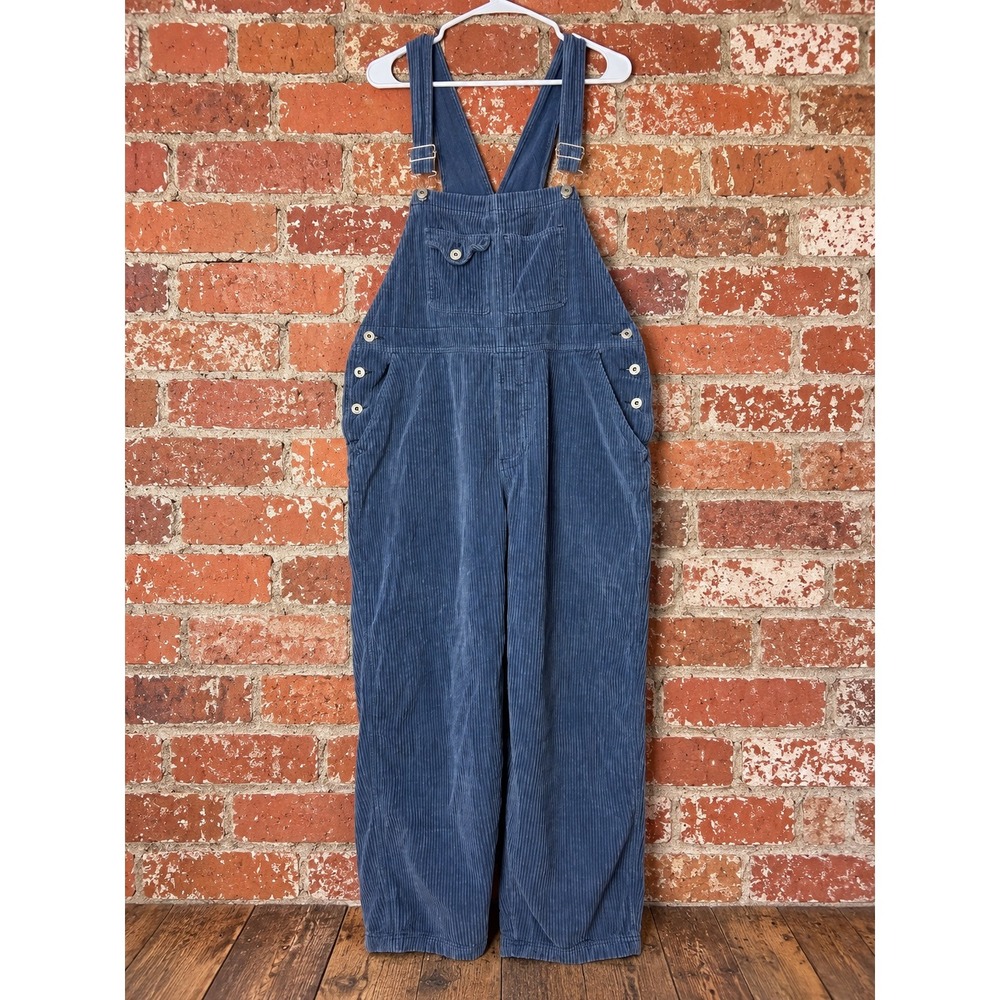 90s Vintage Corduroy Overalls Wide Leg Bibs L Granola Costal Boho Hippie Indie